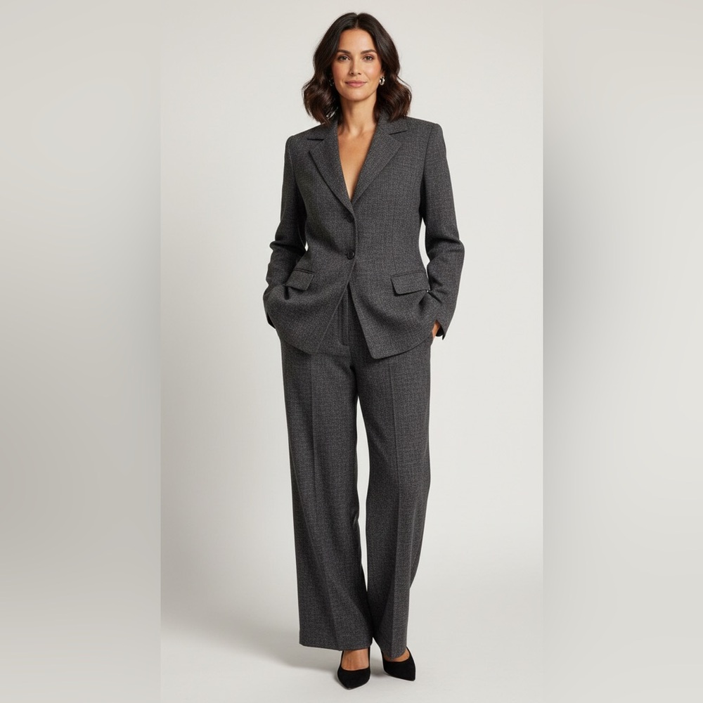 Valerie Separates 8 Vintage Gray Textured 2-Piece Pant Suit - Size [Insert Size]